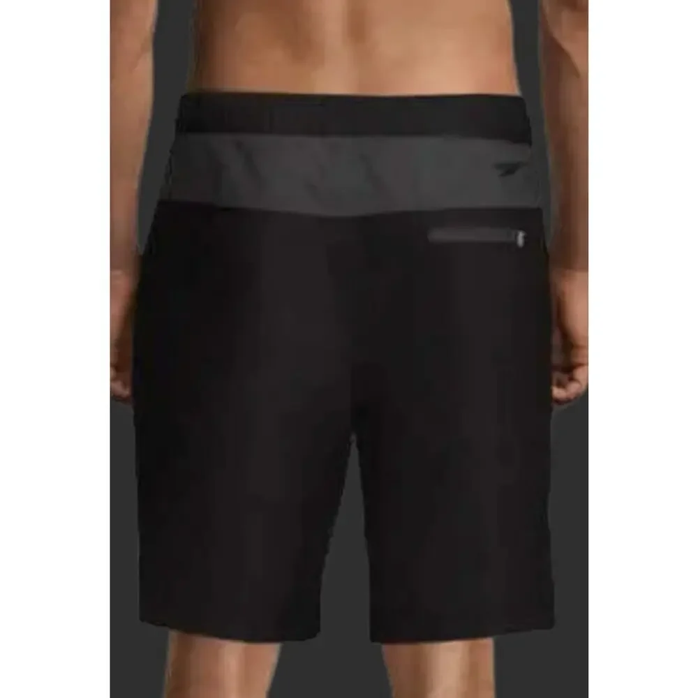 NWT Speedo Mens Swim Trunk Knee Length Tech Volley Black Size US XXL